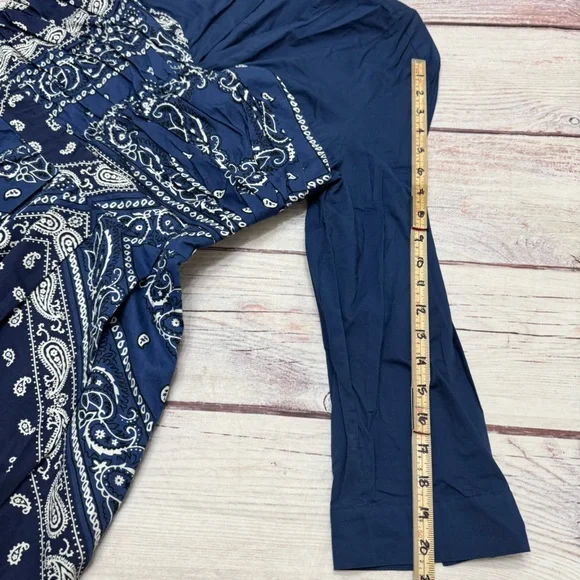 Anthropologie Holding Horses Bandana Paisley Midi Dress Blue Size 16 - Picture 6 of 10